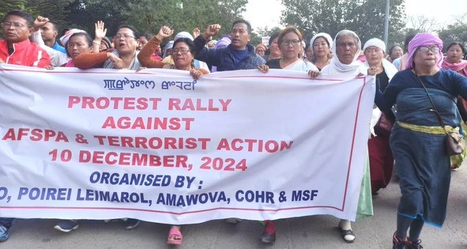 Rally taken out in Manipur against AFSPA, killings of women, children